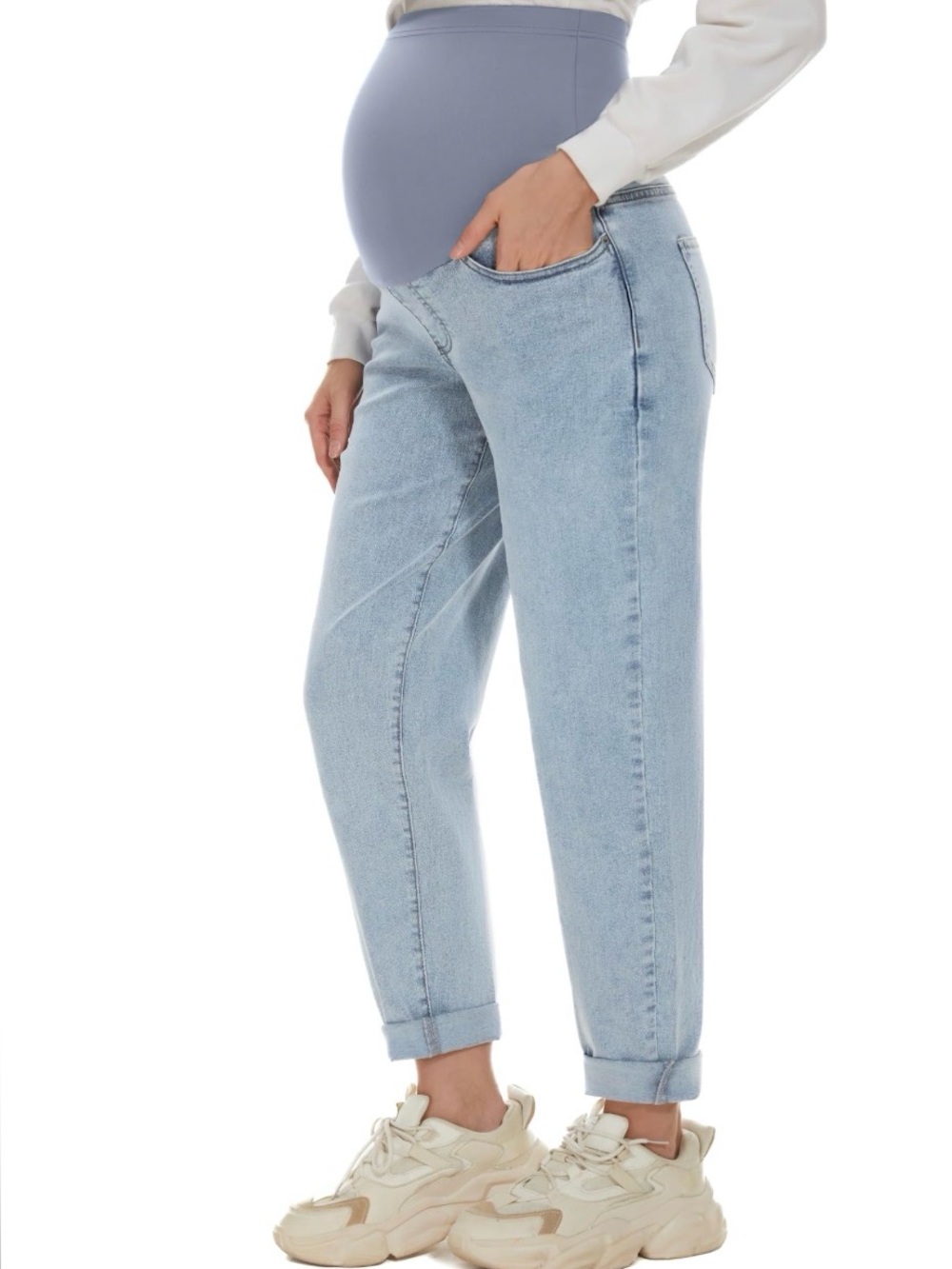 Light Blue Maternity Jeans - Womens